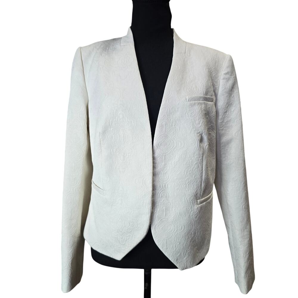 🌟The Limited Crem Textured Business Career Blazer Jacket Sz L - Picture 1 of 7